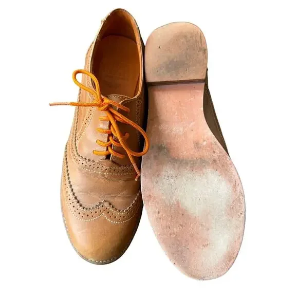Fortress of Inca Women's Brown Leather Wingtip Oxford Loafer Flats Shoes Size 7 - Picture 5 of 10